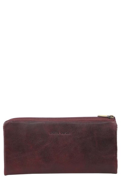 Pierre Cardin Tatum Women's Rustic Leather RFID Wallet Cherry Carousel 1
