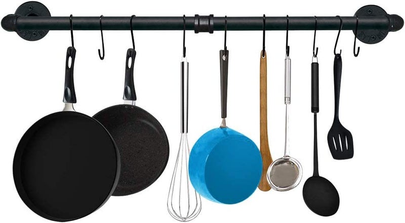 Industrial Pipe Towel Rack Kitchen Pot Pan Hanger 80cm Carousel 1