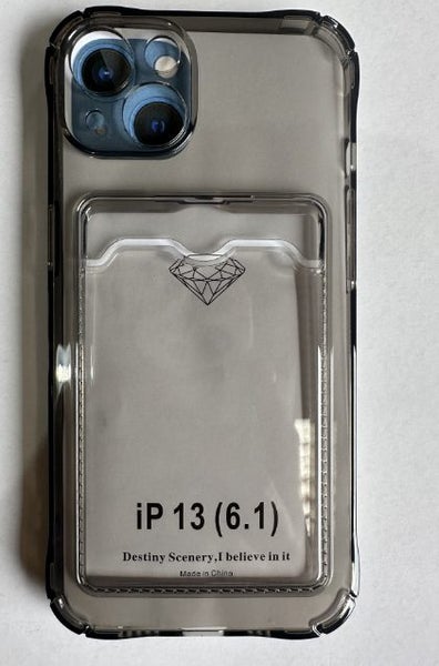 Iphone 14 pro max case with card slot -clear/black Carousel 10
