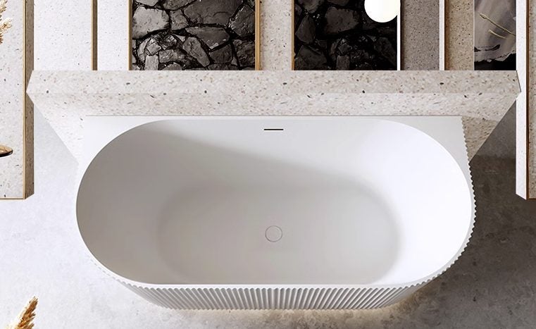 Bath Tub - **Back to Wall Freestanding 1500mm Gloss White Finish Bath62935705500803113