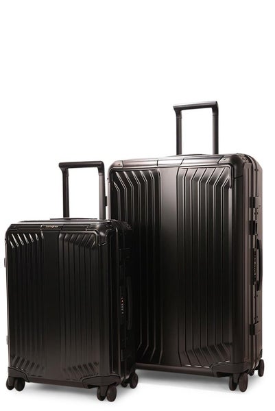 Samsonite Lite-Box ALU 55cm & 76cm Hardside Luggage Set Black Carousel 1