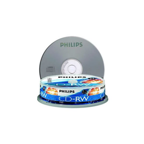 Philips Cdrw 1X-12X 80 Mins Tube Of 10 Carousel 1