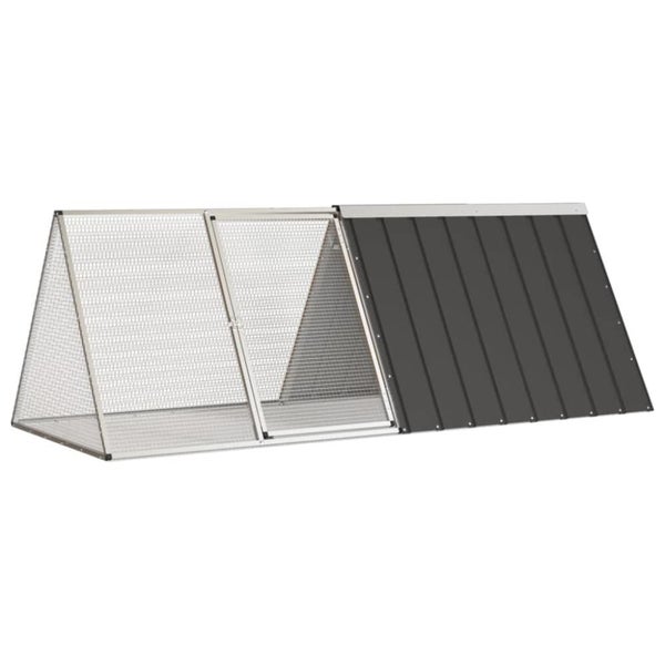 Rabbit Cage Anthracite 201.5x80.5x71 Cm Galvanised Steel Oioptl Carousel 1