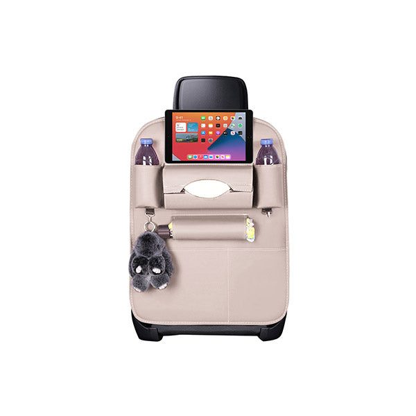 Pvc Leather Car Back Seat Storage Bag Multi Pocket Organizer White Carousel 1