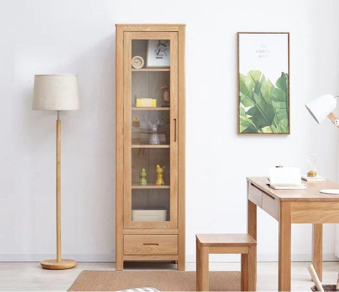 Humbie Solid Oak Slim Display Cabinet(Oak Furniture Store) Carousel 1