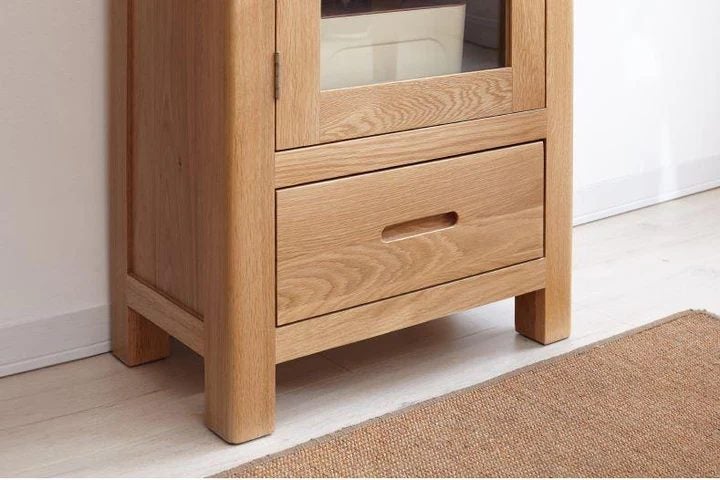 Humbie Solid Oak Slim Display Cabinet(Oak Furniture Store) Carousel 2
