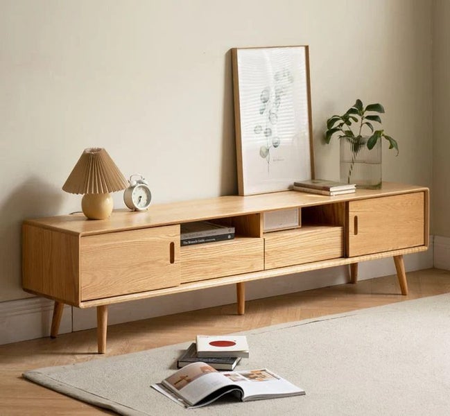 Yorko Natural Solid Oak TV Unit 150CM (Oak Furniture Store) Carousel 1