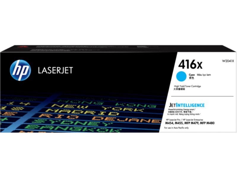 HP 416X High Yield Cyan Original LaserJet Toner Cartridge (~6,000 pages) Carousel 1