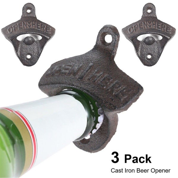 Brand New 3Pcs Vintage Beer Glasses Mug Shot Glass Bottle Opener *Sale NOW* Carousel 1