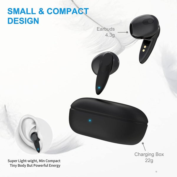 True Wireless Stereo Earbuds, HiFi Sound, Black. Carousel 2