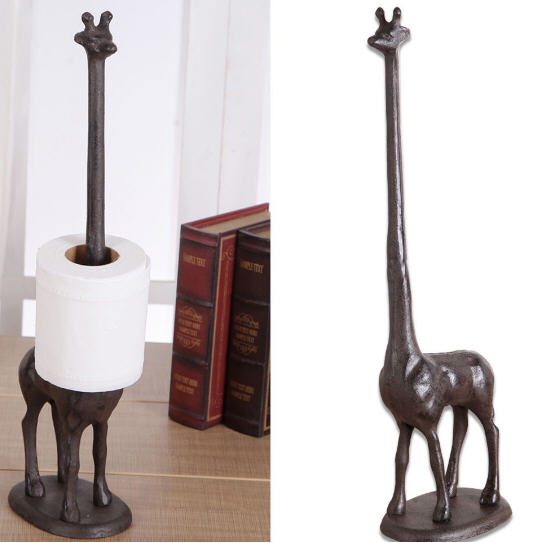 Cast Iron Giraffe Free Standing Toilet Paper Holder Paper Towel Holder$SALE$ Carousel 1