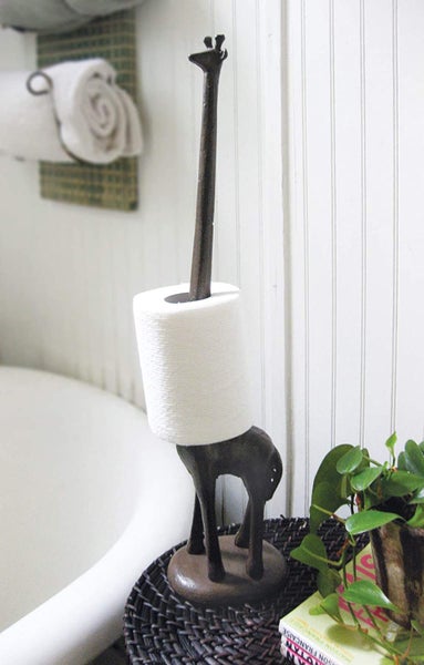 Cast Iron Giraffe Free Standing Toilet Paper Holder Paper Towel Holder$SALE$ Carousel 2