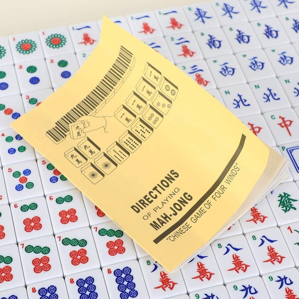 Professional English Mahjong Set With 4 Blank Tiles (Green 38mm Size)62995693809410113