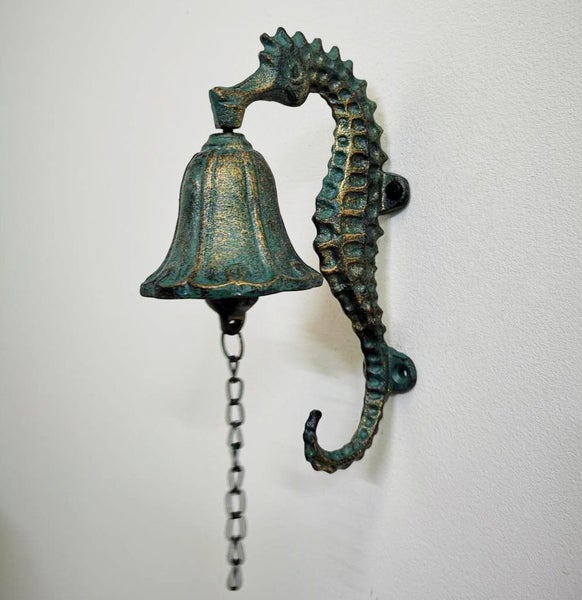 Cast Iron Seahorse Wall Mounted Bell Ring Bell Door Bell Carousel 4