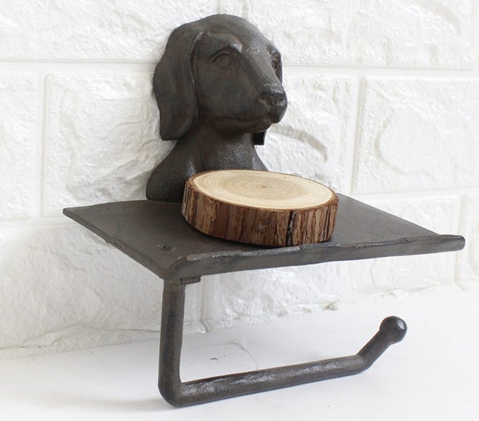 Cast Iron Dog Head Toilet Paper Roll Holders Carousel 2