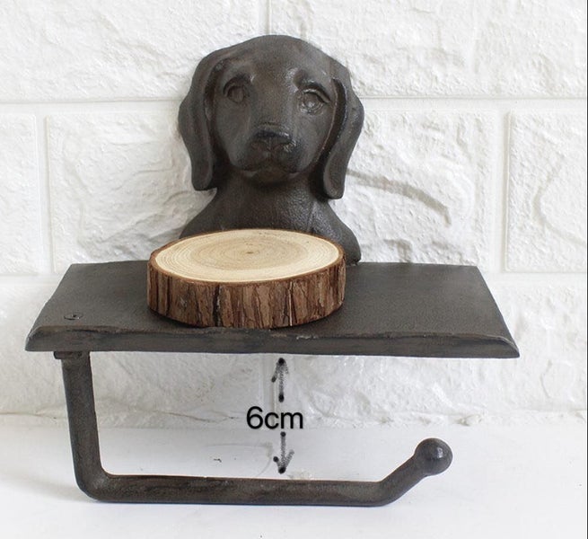 Cast Iron Dog Head Toilet Paper Roll Holders Carousel 4