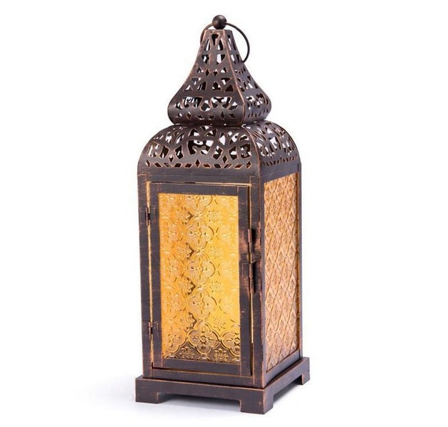 Moroccan Temple Style Candle Wind Lantern With LED Candle (MLT001) Carousel 1