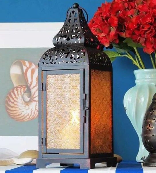 Moroccan Temple Style Candle Wind Lantern With LED Candle (MLT001) Carousel 5
