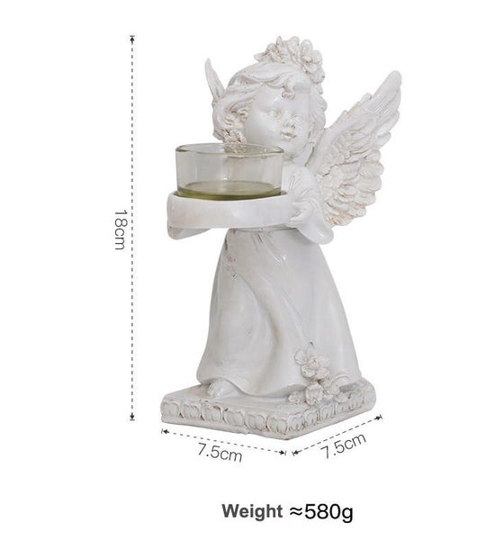 Resin Angel Candle Holder Angel Statue (Set of 2) Carousel 2
