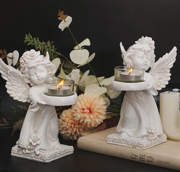 Resin Angel Candle Holder Angel Statue (Set of 2) Carousel 6