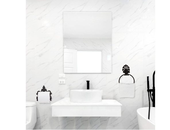 Cast Iron Towel Ring & Toilet Paper Roll Holder Set Carousel 5