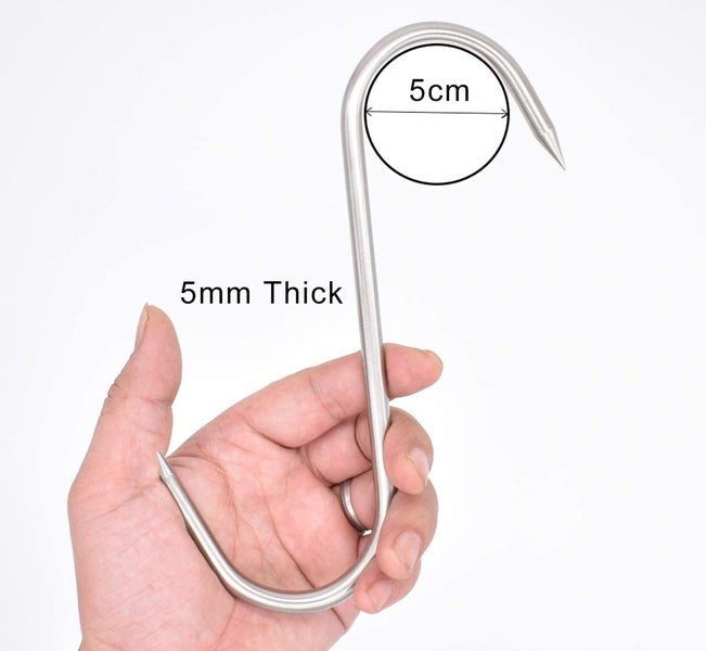 3 PCs Heavy Duty Stainless Steel Meat Hooks S-Hooks Butcher Hooks Carousel 1