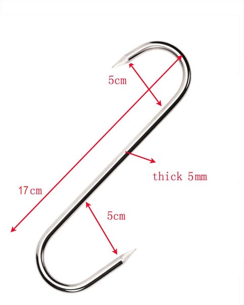 3 PCs Heavy Duty Stainless Steel Meat Hooks S-Hooks Butcher Hooks Carousel 2