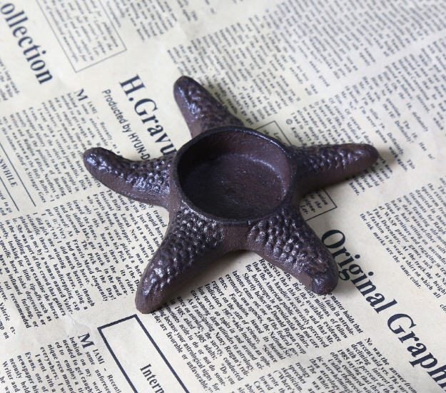 Cast Iron Starfish Tealight Votive Candle Holder Carousel 1