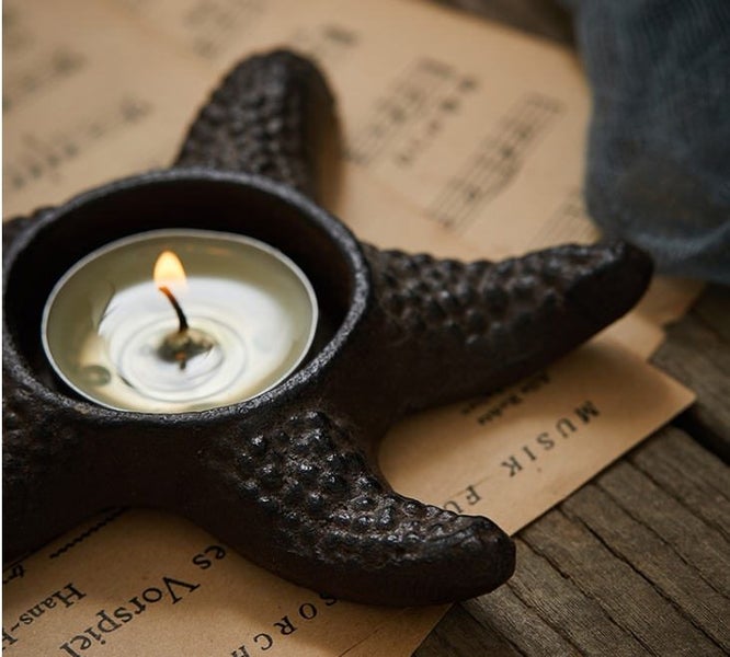 Cast Iron Starfish Tealight Votive Candle Holder Carousel 4