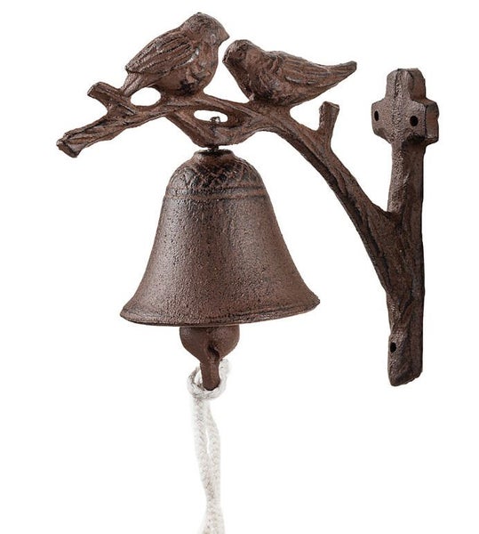 Antiqued Brown Cast Iron Birds Bell Carousel 3