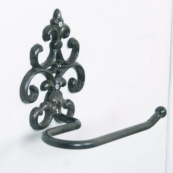 Cast Iron Ornate Wall Toilet Roll Holder Black (TH002) Carousel 2