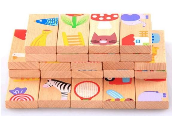 28-Piece Set of Wooden Animal Dominoes Carousel 1