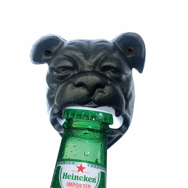 Dog Head Shape Cast Iron Wall -Mounted Bottle Opener (Black) Carousel 1
