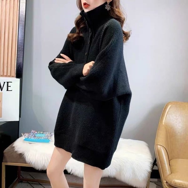 Mid-Long Padded Turtleneck Sweater Women's Pullover Autumn&Winter Carousel 1