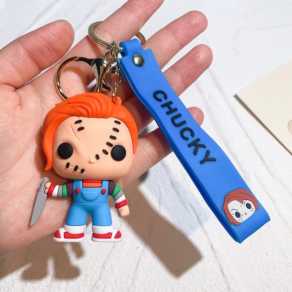 Horror Movie Cartoon Chucky Doll Keychain Backpack Pendant Carousel 1