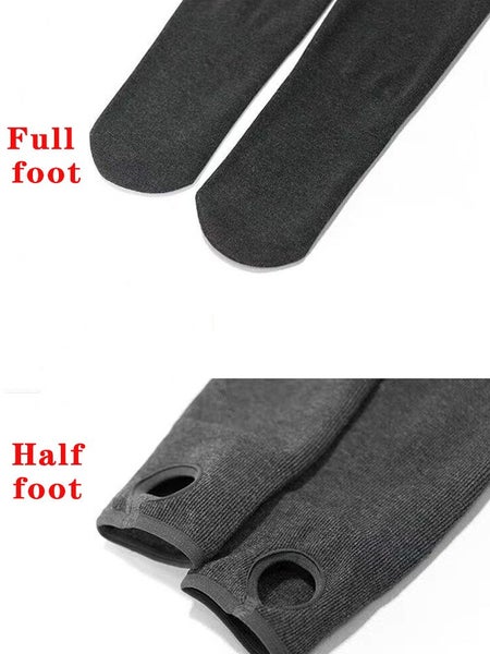 ATHVOTAR Fleece Thickened Feet Thermal Ribbed Leggings Warm Leggings Carousel 7