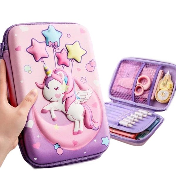 3D EVA Cute Pencil Case Cartoon Stationery Box Girls Color Pencil Box Carousel 2