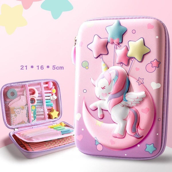 3D EVA Cute Pencil Case Cartoon Stationery Box Girls Color Pencil Box Carousel 7