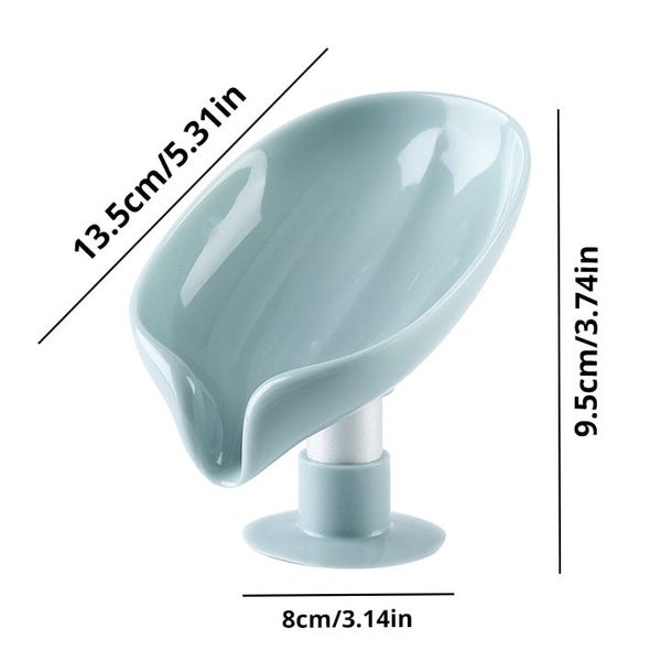 Blue Soap Box Creative Draining Soap Storage Rack Punch Free Suction Carousel 7