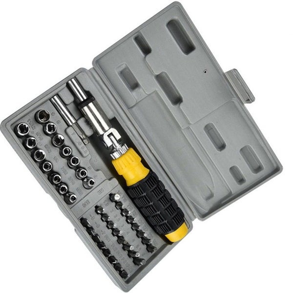 41pc Screwdriver Bit Kit Adjustable Forward & Reverse Mini 1/4 Carousel 1