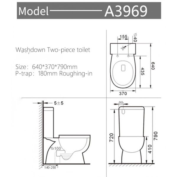 SALE 2025 -Toilet Suite Two Piece A3969 S-Pan Carousel 5