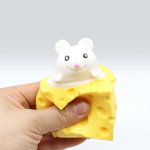 Pop Up Funny Mouse And Cheese Block Squeeze Anti Stress Toy Hide And Carousel 1