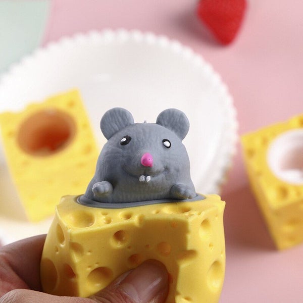 Pop Up Funny Mouse And Cheese Block Squeeze Anti Stress Toy Hide And Carousel 2
