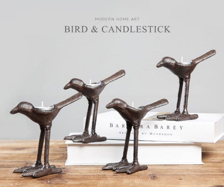 Cast Iron Bird Tealight Holder Candle Holder (Set of 2) Carousel 6