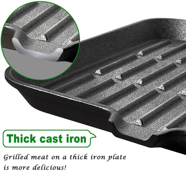 Cast Iron Square Griddle Frying Pan with Folding Handle (24x24cm) Carousel 7