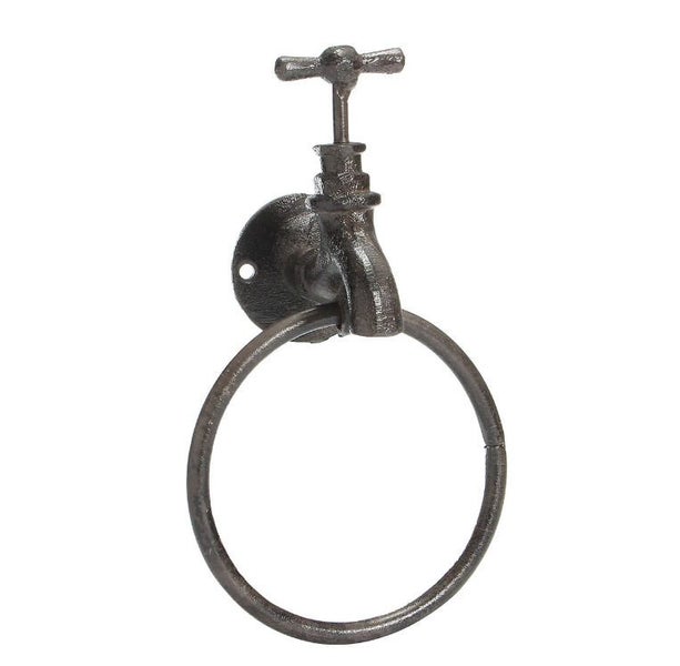 Industrial Cast Iron Towel Holder Towel Ring Carousel 1