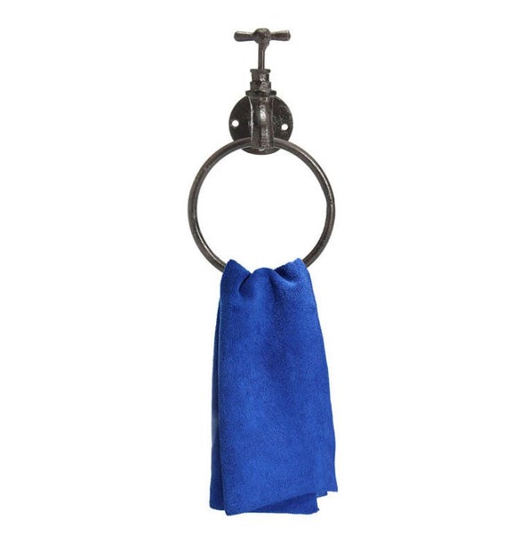 Industrial Cast Iron Towel Holder Towel Ring Carousel 2
