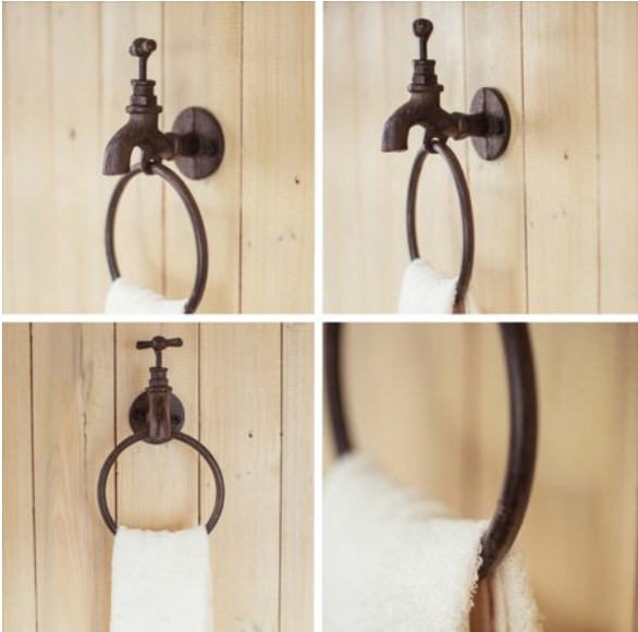Industrial Cast Iron Towel Holder Towel Ring Carousel 5