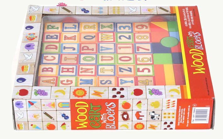 Wooden Block Pull Along Block Cart And Blocks under half price Carousel 1