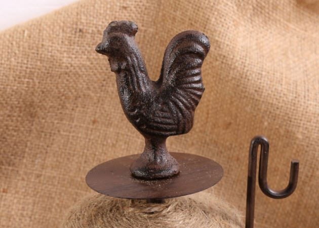 Cast Iron Rooster String Holder with Scissors Carousel 2